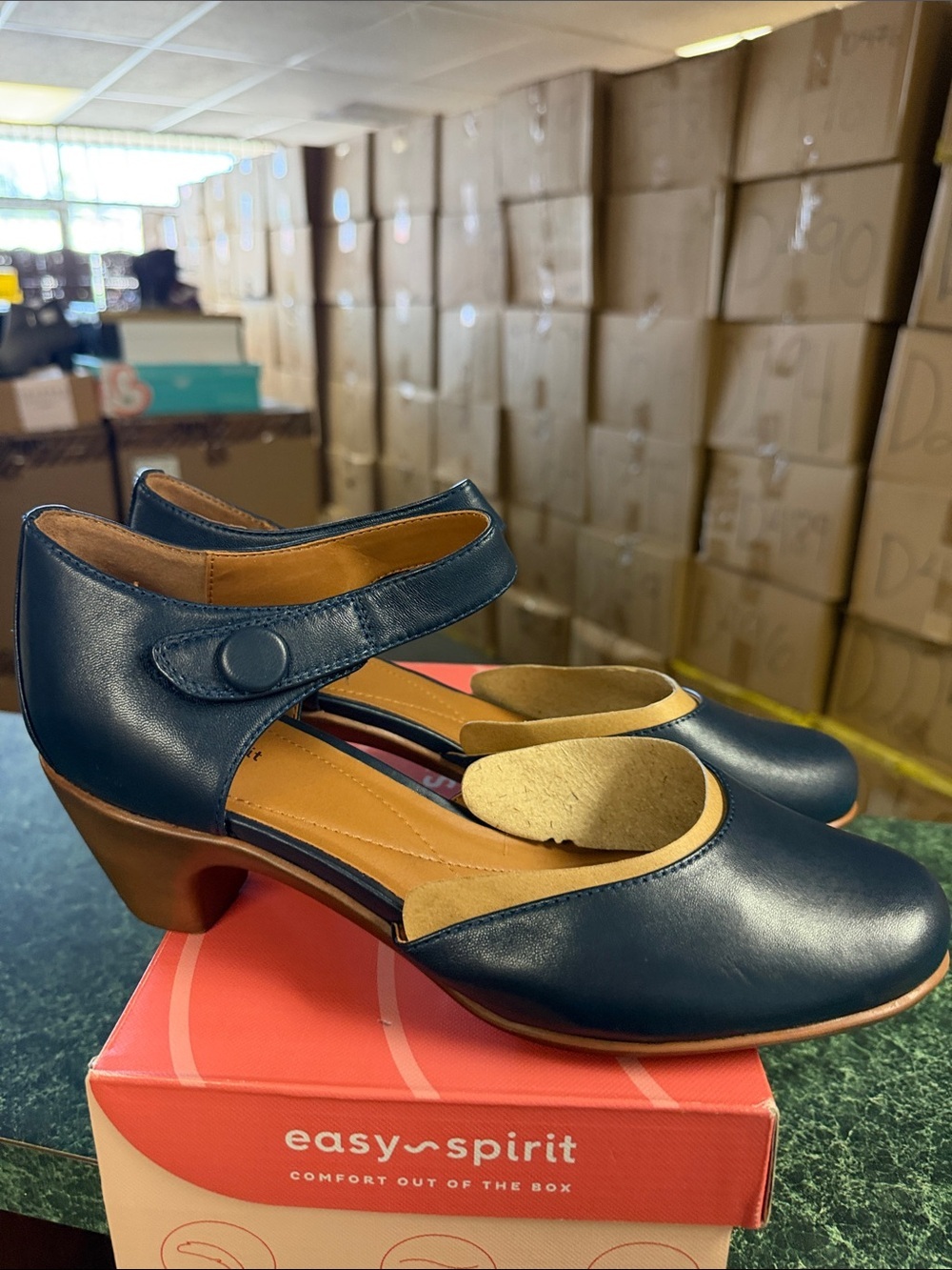 Easy Spirit Navy Mary Jane Low Heel Pumps